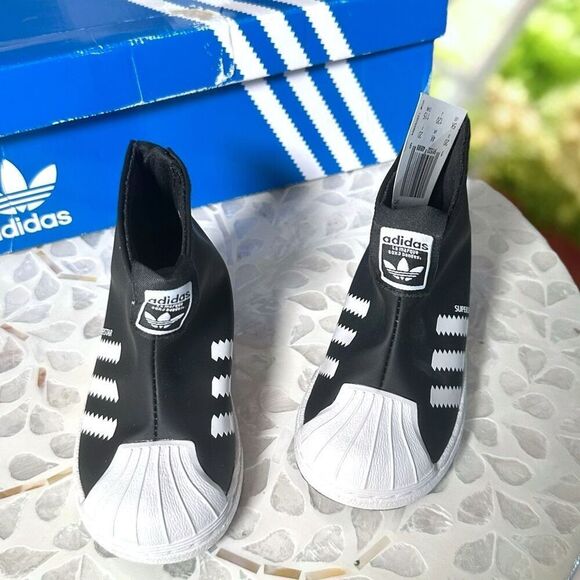 Adidas Superstar 360 Rain I Toddler Infant Kids 5K Black White Waterproof Slip-O - Picture 7 of 13